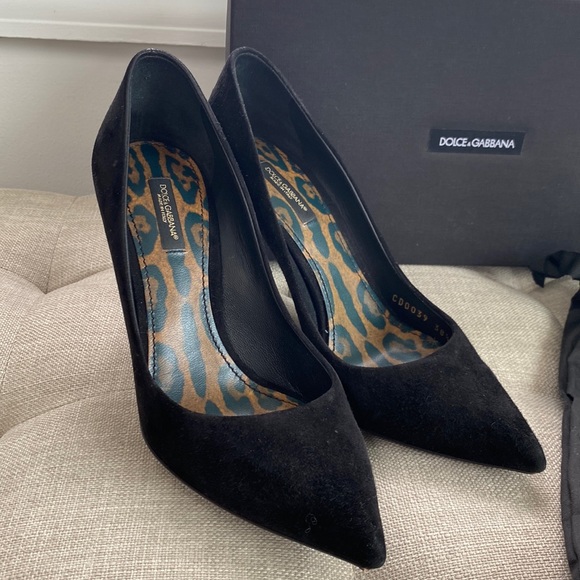 Dolce & Gabbana Black Kate Leopard Heels - Picture 2 of 9